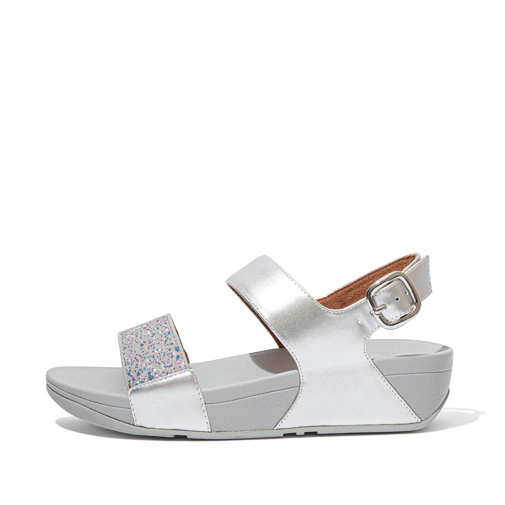 Fitflop Womens Sandals - Lulu Shimmer Back-strap - Silver - 239-AXZUKH